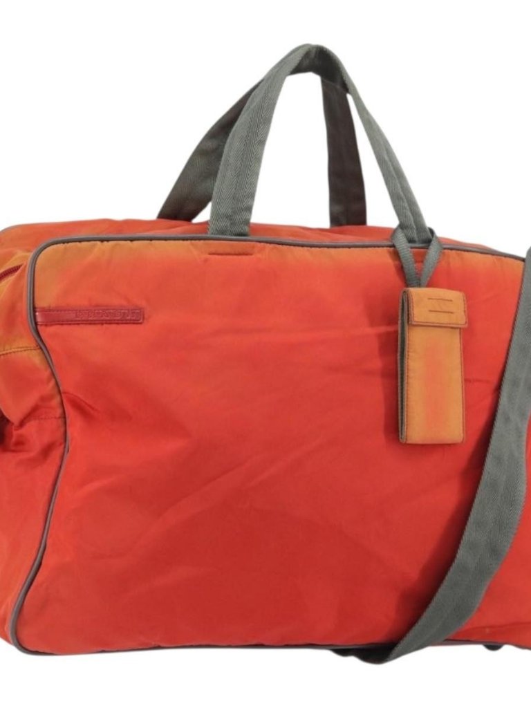 Prada Sports Boston Bag Nylon 2way Red Silver Auth 151448